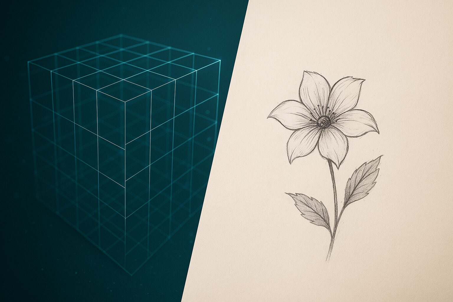 3Dから2Dに変化するアニメ表現の象徴イメージ To Be Hero X