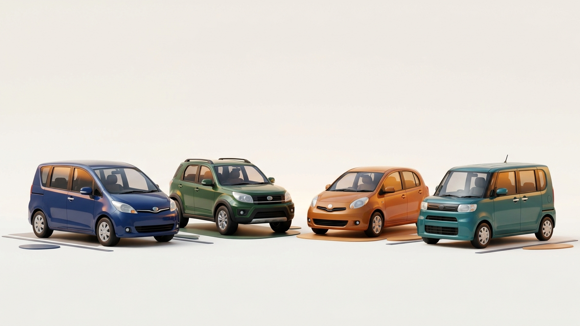 コンパクトミニバンとSUVとコンパクトカーと軽ハイトワゴンの比較